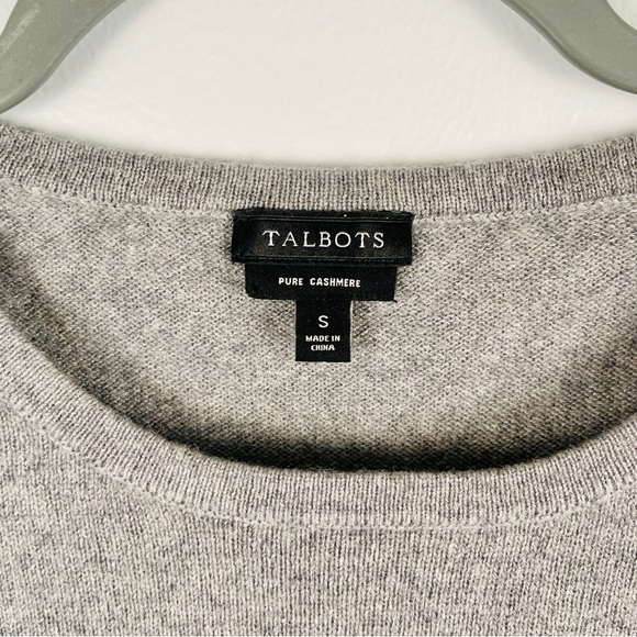TALBOTS CASHMERE CREWNECK SWEATER | Small | Grey Heather - Picture 3 of 4